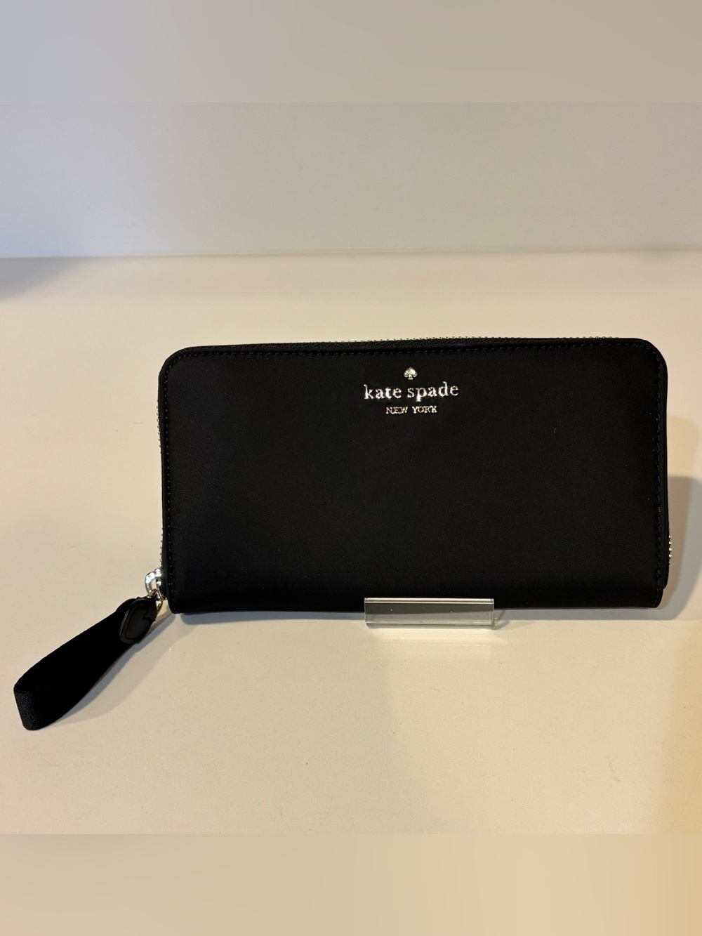 kate spade New York Black Zip-Around Continental Wallet with Wristlet